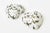 1950s Vintage 1950's Murano Glass Heart Sculptures Paperweights Pair of White, Gold For Sale - Image 5 of 12
