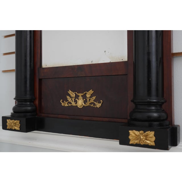 Brown Period Antique 19th Century French Empire Cherry Pier Mirror For Sale - Image 8 of 13