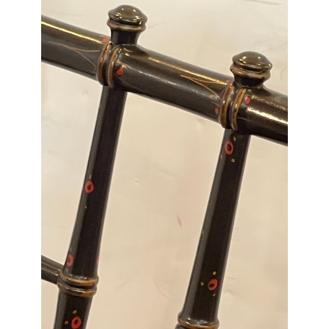 Napoleon III Faux Bamboo Painted Cane Low Chair, 19th Century For Sale - Image 10 of 14