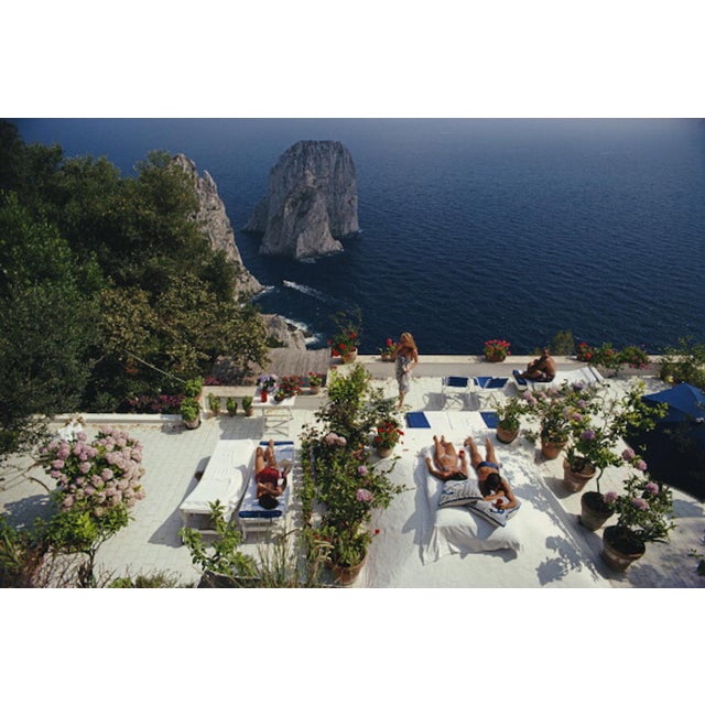 Mid-Century Modern Slim Aarons, Il Canille, Estate Stamped Photographic Print For Sale - Image 3 of 3