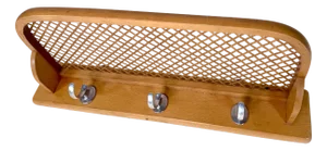 German Bentwood and Beech Wall Coat Rack with Hat Shelf in Cane, 1920s