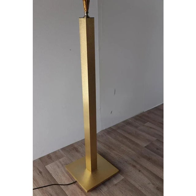 Vintage Gold Metal Floor Lamp, 1970s For Sale - Image 9 of 10