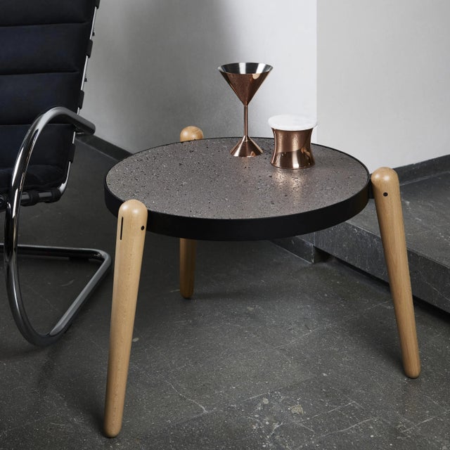 Contemporary Marble, Steel and Wood Tris Coffee Table by Luca Maci for Kimano For Sale - Image 3 of 5
