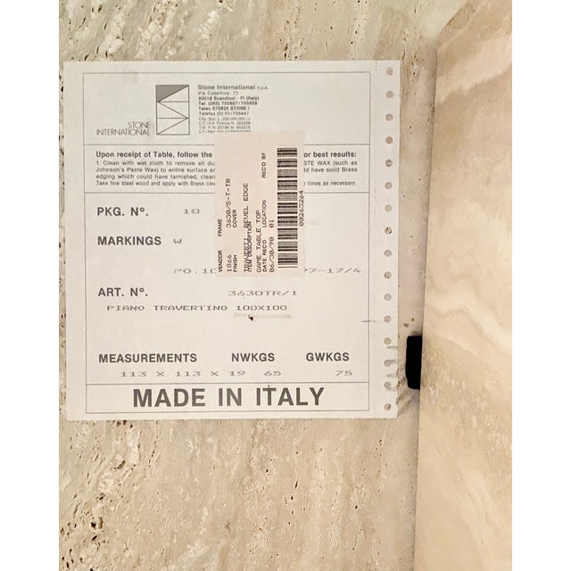 Beige Italian Modernist Travertine Game Table For Sale - Image 8 of 8
