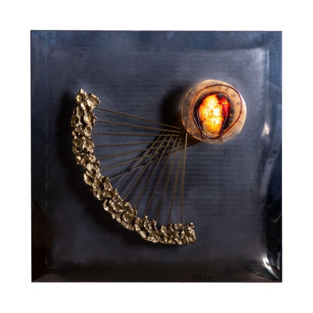 Modern 1970s Angelo Brotto illuminated Wall Sculpture For Sale - Image 3 of 6