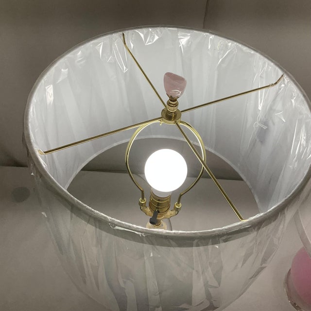 1960s Vintage Murano Glass Lamps With Lucite Bases For Sale - Image 5 of 7
