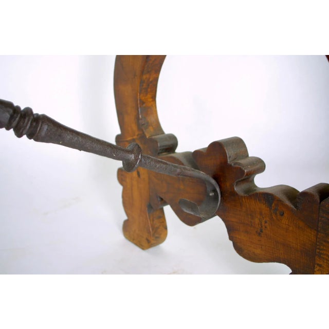 17th -18th Century Spanish Colonial Trestle Lyre Table For Sale - Image 4 of 7