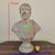 Important bust representing the famous greek philosopher socrates, made of glazed terracotta. the sculpture rests on a...