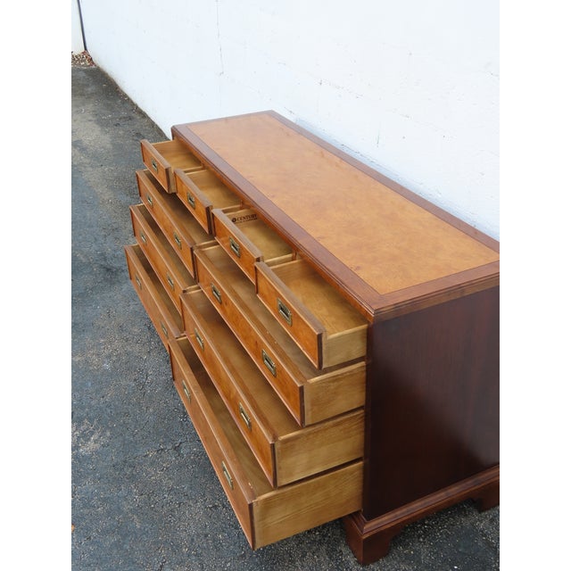 Century Hollywood Regency Burlwood Low Long Dresser Bathroom Vanity 6364 For Sale - Image 17 of 18