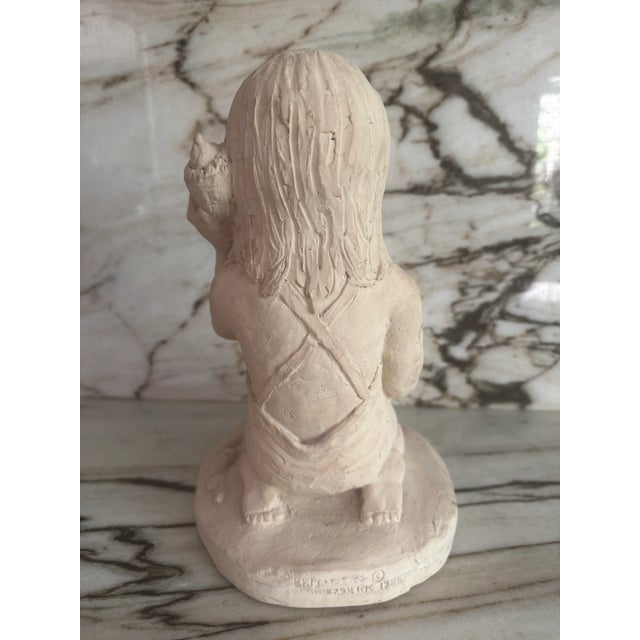 1980s Girl at the Beach Plaster Sculpture For Sale - Image 5 of 6