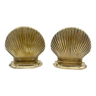 Brass Shell Bookends - a Pair For Sale