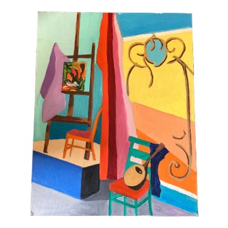 1960s Original Vintage Abstract Pop Modernist Still Life Painting For Sale