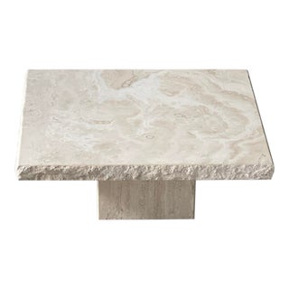 1970s Vintage Italian Travertine Coffee Table With Live Edge, by Stone International For Sale