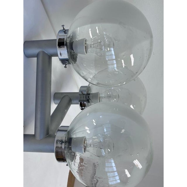 Metal Mid-Century Art Glass Hotel Wall Light, 1970s For Sale - Image 7 of 12