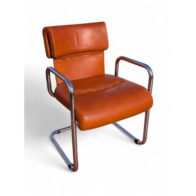 Vintage Tucroma Leather Chairs by Guido Faleschini, 1970s, Set of 4 For Sale - Image 5 of 9