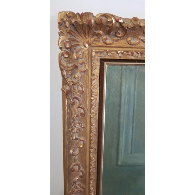 1890 Berthe Burgkan Signed Framed Antique Portrait Woman Oil on Canvas Painting For Sale In San Francisco - Image 6 of 7