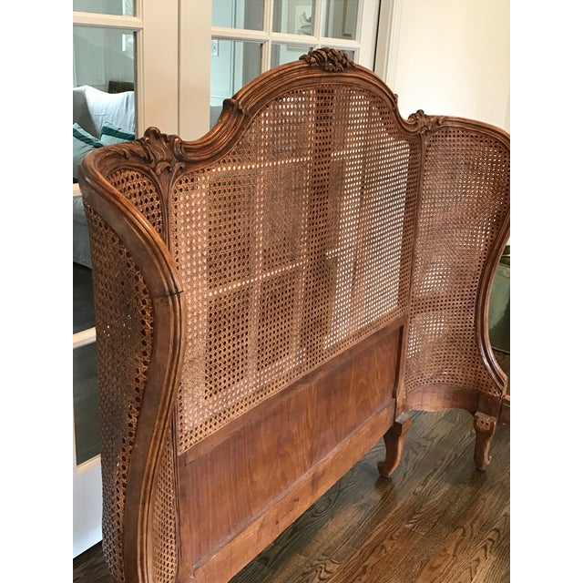 Antique French Provincial Cane & Carved Wood Full Size Bed Chairish