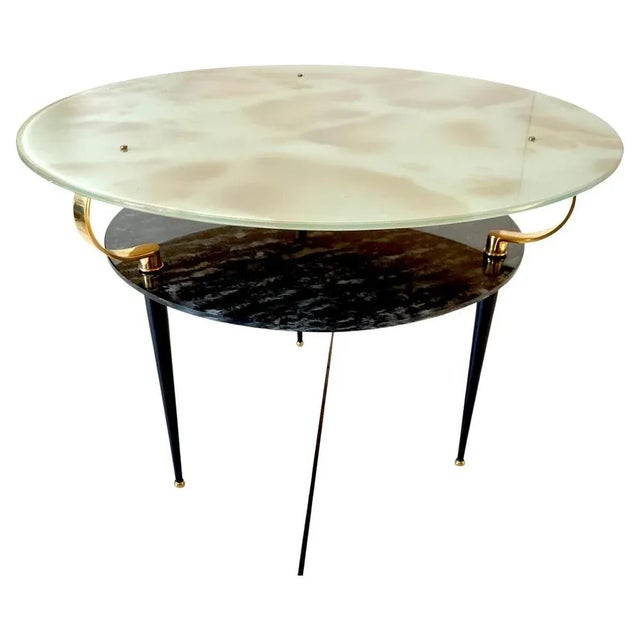 Marbled Glass Coffee Table in the style of Fontana Arte, Itaty, 1950s For Sale - Image 9 of 9