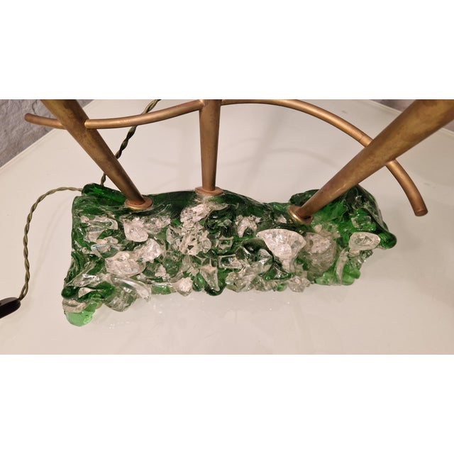 2000 - 2009 Table Lamp in Brass and Green Glass with 3 Lampshades by Roberto Giulio Rida, 2000s For Sale - Image 5 of 16