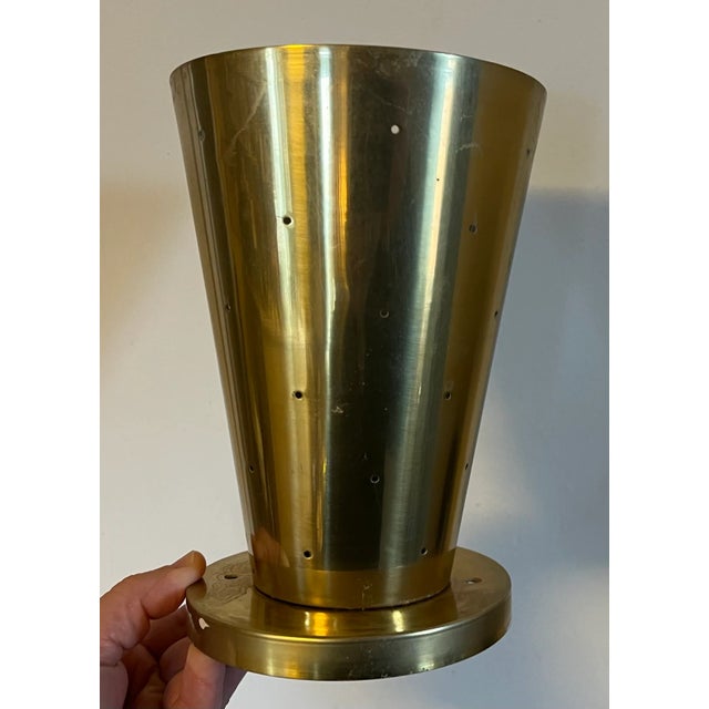 Mid-Century Modern Brass Tone Moe Light Lamp Shades for Ceiling Fixture Circa 1950 - a Pair For Sale In New York - Image 6 of 12