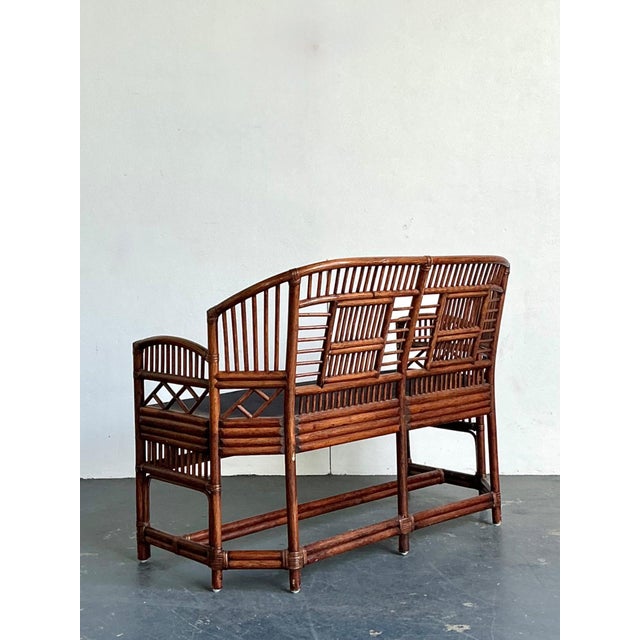 Vintage Brighton Pavillon Rattan Settee For Sale - Image 9 of 12
