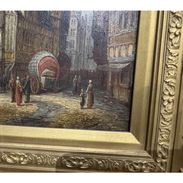 Tan Pair of Early 20th Century French Views by British Artist Alfred Bentley For Sale - Image 8 of 18