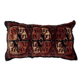 Pillow W/Antique Rug Fragment, 1'3" X 9" For Sale