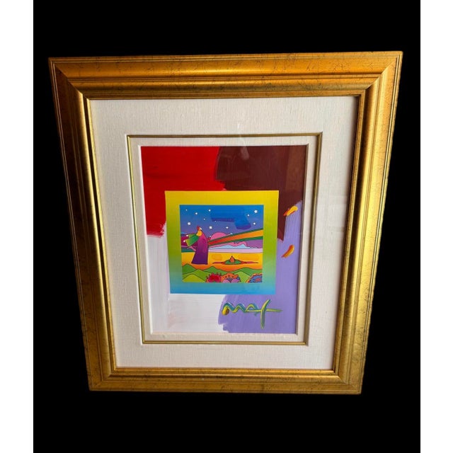 Sculpture Materials 1970s Peter Max, "2 Sages With Stars" Framed Oil Painting Mixed Media Hand Signed For Sale - Image 7 of 7