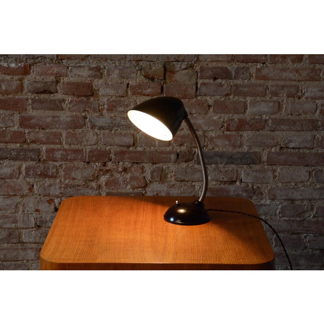 Black Bauhaus Table Lamp by Eric Kirkman Cole, Czech, 1930s For Sale - Image 8 of 11