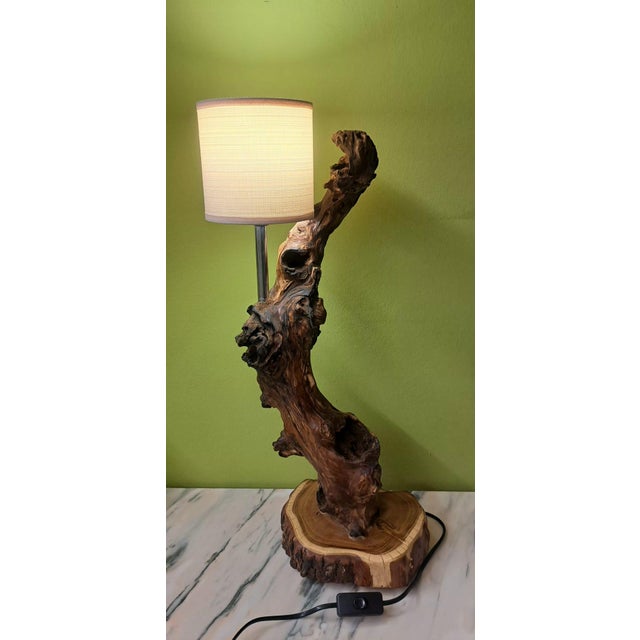 Brutalist Vintage Vineyard Table Lamp, 1980 For Sale - Image 3 of 13