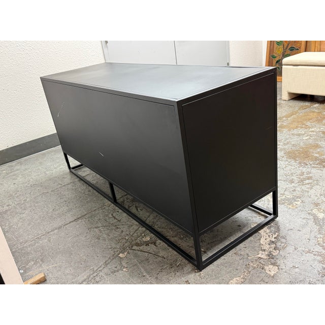 Metal Paul Schulman for Crate & Barrel Casement Black Credenza For Sale - Image 7 of 12