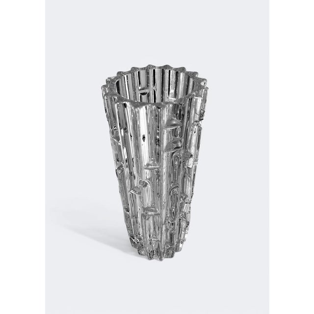 Amazing geometric Glass Vases "Maze" by Frantisek Vizner for Sklo Union, former Czechoslovakia.