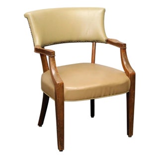 Late 20th Century Studded Vinyl Tan Chair For Sale