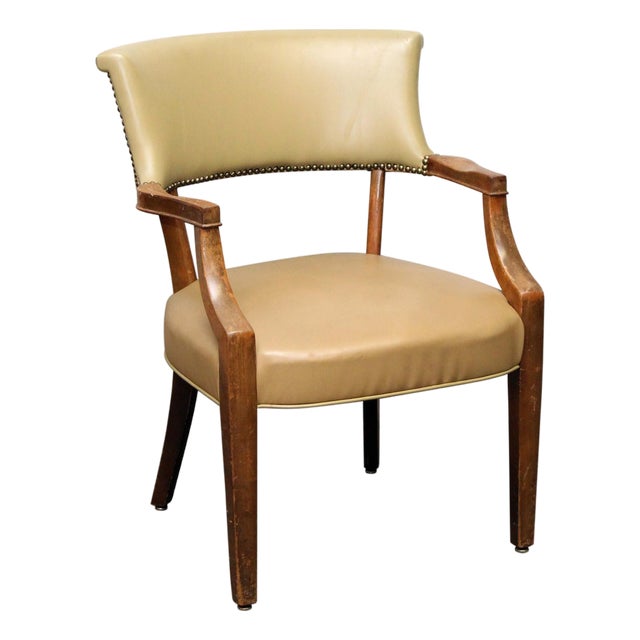 Late 20th Century Studded Vinyl Tan Chair For Sale