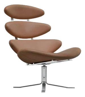 EJ5 Corona Lounge Chair in Steel and Cognac Leather by Poul M. Volther for Erik Jørgensen Møbelfabrik, 1960s