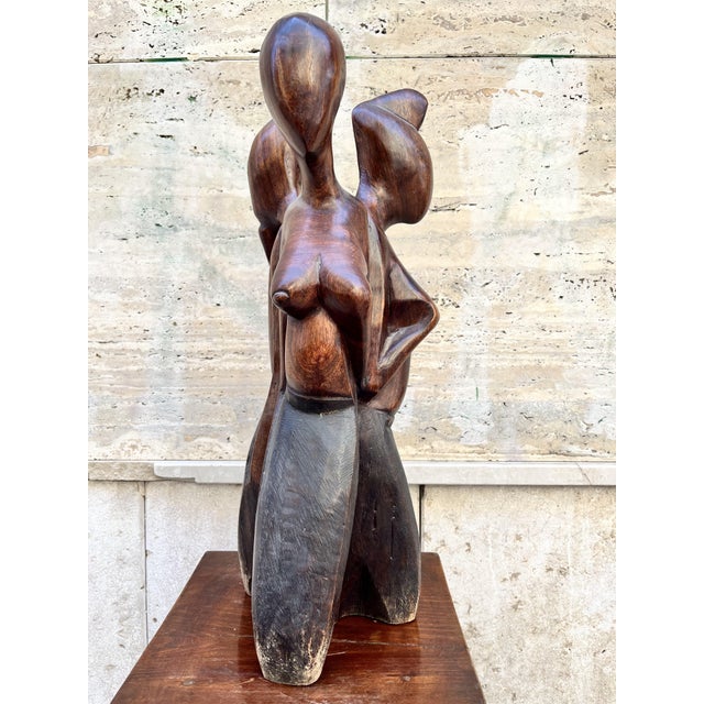 African Wooden Sculpture Union of Women, 1890s, in Very Good conditions. Designed 1920 to 1949