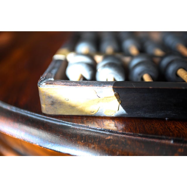 Large Vintage Chinese Wooden Abacus With Metal Accidents For Sale - Image 11 of 16