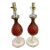 Mid 20th Century Red Italian Murano Glass Table Lamps - Set of 2 For Sale