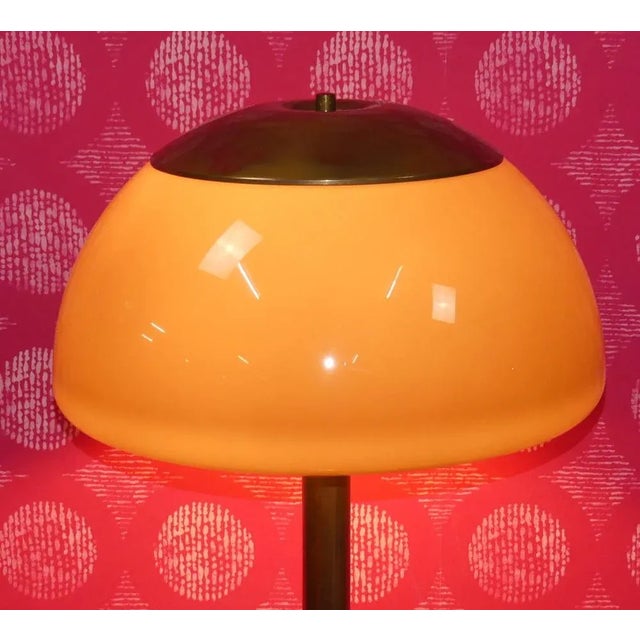 Mid-Century Modern Golden Mushroom Floor Lamp with Brown Shade from Cosack Leuchten, 1970s For Sale - Image 3 of 11