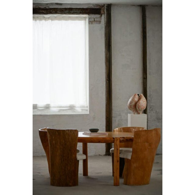 Swedish Stump Chairs in Wood with Bouclé Seats, 1960s, Set of 4 For Sale - Image 14 of 18