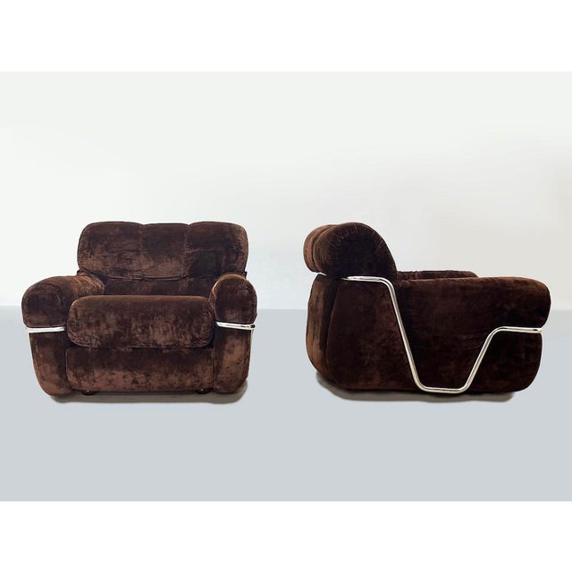 Brown Wopps Armchairs by Ernesto Radaelli, 1970s, Set of 2 For Sale - Image 8 of 8