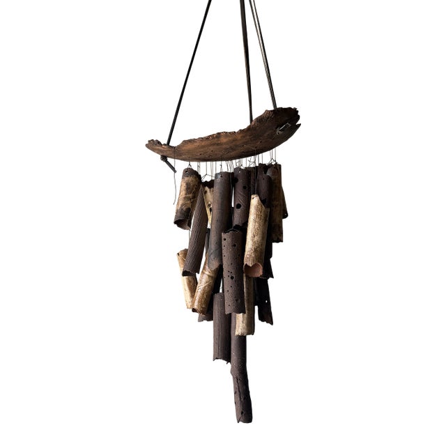 Vintage Organic Studio Pottery Wind Chime For Sale