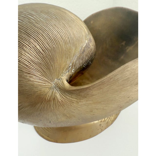 Tony Duquette Brass Nautilus Shell Planter Vase For Sale - Image 4 of 9