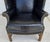 Black Classic Georgian Chippendale Black Leather Wingback Library Gentlemans Armchair For Sale - Image 8 of 16