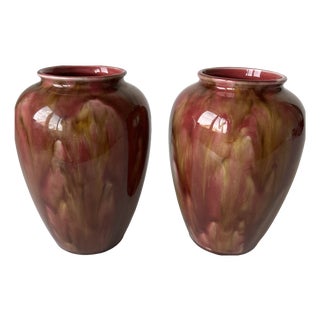 Antique Art Nouveau Drip Glaze Vases by Wardle & Co, 1900, Set of 2 For Sale