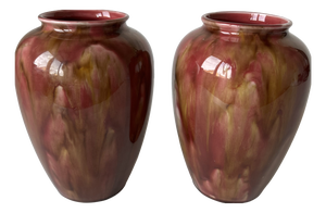 Antique Art Nouveau Drip Glaze Vases by Wardle & Co, 1900, Set of 2