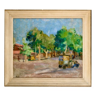 Aldo Natili, 1940s Post-Impressionist Italian Signed Landscape, Oil on Canvas For Sale