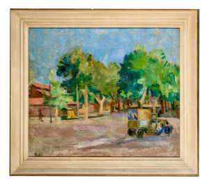 Aldo Natili, 1940s Post-Impressionist Italian Signed Landscape, Oil on Canvas