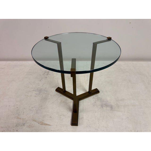 Bronze and Glass Side Table by Peter Ghyczy, 1980s For Sale - Image 6 of 10