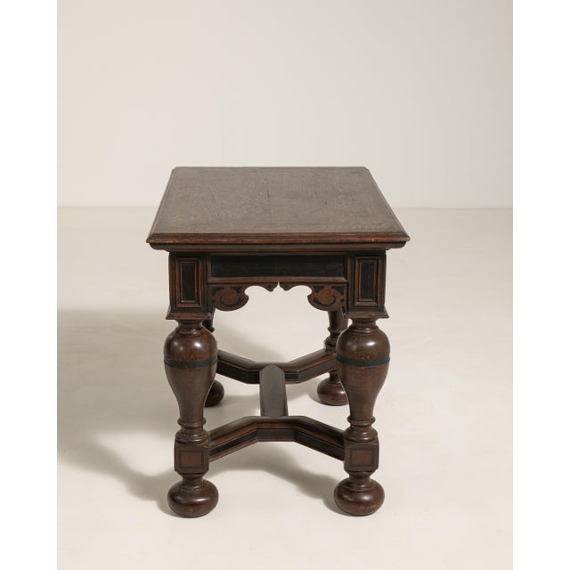 Rendered in rich, densely grained oak, this Belgian side table embodies the Renaissance Revival spirit that swept through...